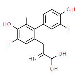 ChemSpider 2D Image | 6-(3,3-Dihydroxy-2-iminopropyl)-2,3',4-triiodo-3,4'-biphenyldiol | C15H12I3NO4