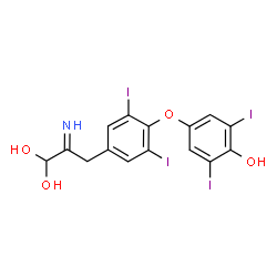 ChemSpider 2D Image | 3-[4-(4-Hydroxy-3,5-diiodophenoxy)-3,5-diiodophenyl]-2-imino-1,1-propanediol | C15H11I4NO4