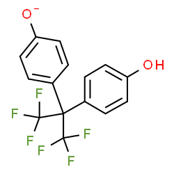 ChemSpider 2D Image | 4-[1,1,1,3,3,3-Hexafluoro-2-(4-hydroxyphenyl)-2-propanyl]phenolate | C15H9F6O2