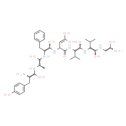ChemSpider 2D Image | 2-{[(1E)-2-{[(1Z)-2-{[(1E)-2-Amino-1-hydroxy-3-(4-hydroxyphenyl)-1-propen-1-yl]amino}-1-hydroxy-1-propen-1-yl]amino}-1-hydroxy-3-phenyl-1-propen-1-yl]amino}-N-[(1Z)-1-{[(1Z)-1-{[(Z)-2-amino-2-hydroxyv
inyl]amino}-1-hydroxy-3-methyl-1-buten-2-yl]amino}-1-hydroxy-3-methyl-1-buten-2-yl]-4,4-dihydroxy-3-butenamide | C37H52N8O10