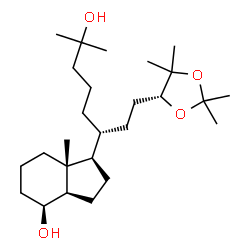 ChemSpider 2D Image | (1R,3aR,4S,7aR)-1-{(3R)-7-Hydroxy-7-methyl-1-[(4R)-2,2,5,5-tetramethyl-1,3-dioxolan-4-yl]-3-octanyl}-7a-methyloctahydro-1H-inden-4-ol | C26H48O4