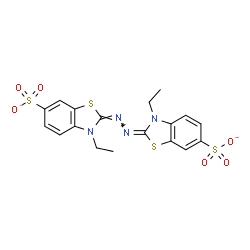 ChemSpider 2D Image | (2E,2'E)-2,2'-[(1E,2E)-1,2-Hydrazinediylidene]bis(3-ethyl-2,3-dihydro-1,3-benzothiazole-6-sulfonate) | C18H16N4O6S4