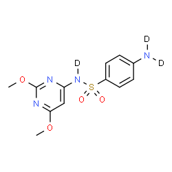 ChemSpider 2D Image | 4-(~2~H_2_)Amino-N-(2,6-dimethoxy-4-pyrimidinyl)benzene(~2~H)sulfonamide | C12H11D3N4O4S