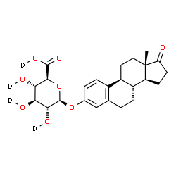 ChemSpider 2D Image | 17-Oxoestra-1,3,5(10)-trien-3-yl beta-D-(O~2~,O~3~,O~4~,O~6~-~2~H_4_)glucopyranosiduronic acid | C24H26D4O8
