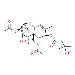 ChemSpider 2D Image | (3alpha,4beta,8alpha,12xi)-3,15-Diacetoxy-4-hydroxy-12,13-epoxytrichothec-9-en-8-yl 3-hydroxy-3-methylbutanoate | C24H34O10