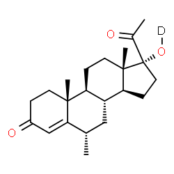 ChemSpider 2D Image | (6alpha)-17-(~2~H)Hydroxy-6-methylpregn-4-ene-3,20-dione | C22H31DO3