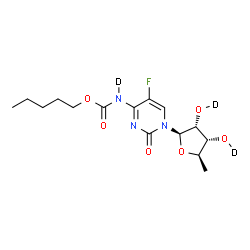 ChemSpider 2D Image | 5'-Deoxy-5-fluoro-N-[(pentyloxy)carbonyl](O~2~',O~3~',N~4~-~2~H_3_)cytidine | C15H19D3FN3O6