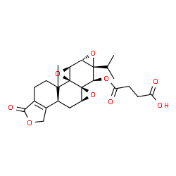 ChemSpider 2D Image | 4-{[(3bS,4aS,5aR,6R,6aS,7aS,7bS,8aS)-6a-Isopropyl-8b-methyl-1-oxo-1,3,3b,4,4a,6,6a,7a,7b,8b,9,10-dodecahydrotrisoxireno[6,7:8a,9:4b,5]phenanthro[1,2-c]furan-6-yl]oxy}-4-oxobutanoic acid | C24H28O9