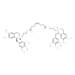 ChemSpider 2D Image | (1S,2R,1'S,2'R)-2,2'-{[(4Z)-1,8-Dioxo-4-octene-1,8-diyl]bis(oxy-3,1-propanediyl)}bis[6,7-dimethoxy-2-methyl-1-(3,4,5-trimethoxybenzyl)-1,2,3,4-tetrahydroisoquinolinium] | C58H80N2O14