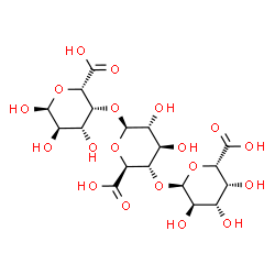 ChemSpider 2D Image | alpha-D-Galactopyranuronosyl-(1->4)-beta-D-glucopyranuronosyl-(1->4)-alpha-D-galactopyranuronic acid | C18H26O19