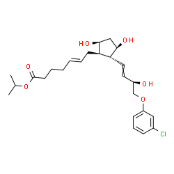 ChemSpider 2D Image | Isopropyl (5E)-7-{(1R,2R,3R,5S)-2-[(1E,3R)-4-(3-chlorophenoxy)-3-hydroxy-1-buten-1-yl]-3,5-dihydroxycyclopentyl}-5-heptenoate | C25H35ClO6