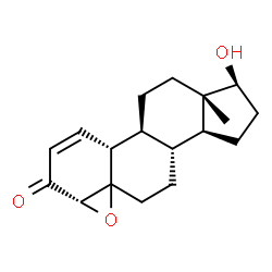 ChemSpider 2D Image | (4alpha,17beta)-17-Hydroxy-4,5-epoxyestr-1-en-3-one | C18H24O3