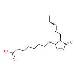ChemSpider 2D Image | 8-{(1S,5R)-4-Oxo-5-[(2E)-2-penten-1-yl]-2-cyclopenten-1-yl}octanoic acid | C18H28O3