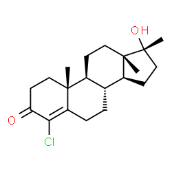 ChemSpider 2D Image | (17alpha)-4-Chloro-17-hydroxy-17-methylandrost-4-en-3-one | C20H29ClO2