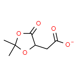 ChemSpider 2D Image | (2,2-Dimethyl-5-oxo-1,3-dioxolan-4-yl)acetate | C7H9O5