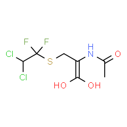 ChemSpider 2D Image | N-{3-[(2,2-Dichloro-1,1-difluoroethyl)sulfanyl]-1,1-dihydroxy-1-propen-2-yl}acetamide | C7H9Cl2F2NO3S
