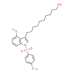 ChemSpider 2D Image | 10-{4-Methoxy-1-[(4-methoxyphenyl)sulfonyl]-1H-indol-3-yl}-1-decanol | C26H35NO5S