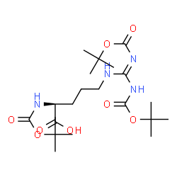 ChemSpider 2D Image | N~5~-(N,N'-Bis{[(2-methyl-2-propanyl)oxy]carbonyl}carbamimidoyl)-N~2~-{[(2-methyl-2-propanyl)oxy]carbonyl}-L-ornithine | C21H38N4O8