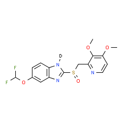 ChemSpider 2D Image | 5-(Difluoromethoxy)-2-{[(3,4-dimethoxy-2-pyridinyl)methyl]sulfinyl}(1-~2~H)-1H-benzimidazole | C16H14DF2N3O4S