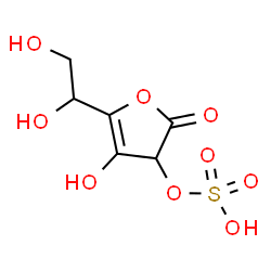 ChemSpider 2D Image | 5-(1,2-Dihydroxyethyl)-4-hydroxy-2-oxo-2,3-dihydro-3-furanyl hydrogen sulfate (non-preferred name) | C6H8O9S