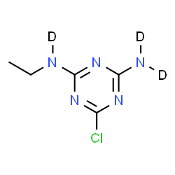ChemSpider 2D Image | 6-Chloro-N-ethyl-1,3,5-triazine-2,4-(~2~H_3_)diamine | C5H5D3ClN5