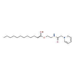 ChemSpider 2D Image | 1-{2-[(2-{[(1E)-1-Hydroxy-1-dodecen-1-yl]oxy}ethyl)amino]-2-oxoethyl}pyridinium | C21H35N2O3