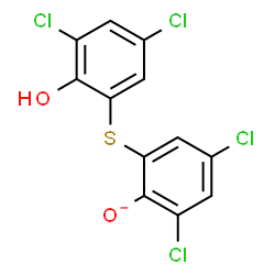 ChemSpider 2D Image | 2,4-Dichloro-6-[(3,5-dichloro-2-hydroxyphenyl)sulfanyl]phenolate | C12H5Cl4O2S