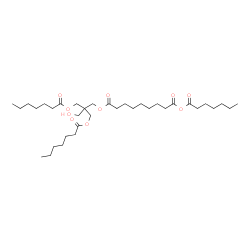 ChemSpider 2D Image | Heptanoic 9-[3-(heptanoyloxy)-2-[(heptanoyloxy)methyl]-2-(hydroxymethyl)propoxy]-9-oxononanoic anhydride | C35H62O10