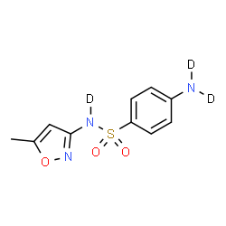 ChemSpider 2D Image | 4-(~2~H_2_)Amino-N-(5-methyl-1,2-oxazol-3-yl)benzene(~2~H)sulfonamide | C10H8D3N3O3S
