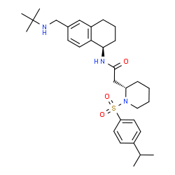 ChemSpider 2D Image | 2-{(2S)-1-[(4-Isopropylphenyl)sulfonyl]-2-piperidinyl}-N-[(1R)-6-{[(2-methyl-2-propanyl)amino]methyl}-1,2,3,4-tetrahydro-1-naphthalenyl]acetamide | C31H45N3O3S