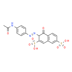 ChemSpider 2D Image | 3-[(E)-(4-Acetamidophenyl)diazenyl]-4-oxo-3,4-dihydro-2,7-naphthalenedisulfonic acid | C18H15N3O8S2