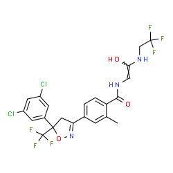 ChemSpider 2D Image | 4-[5-(3,5-Dichlorophenyl)-5-(trifluoromethyl)-4,5-dihydro-1,2-oxazol-3-yl]-N-{(Z)-2-hydroxy-2-[(2,2,2-trifluoroethyl)amino]vinyl}-2-methylbenzamide | C22H17Cl2F6N3O3