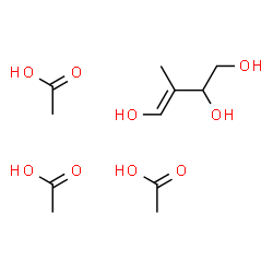 ChemSpider 2D Image | (3E)-3-Methyl-3-butene-1,2,4-triol - acetic acid (1:3) | C11H22O9