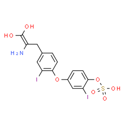ChemSpider 2D Image | 4-[4-(2-Amino-3,3-dihydroxy-2-propen-1-yl)-2-iodophenoxy]-2-iodophenyl hydrogen sulfate | C15H13I2NO7S