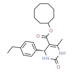 ChemSpider 2D Image | Cyclooctyl (4R)-4-(4-ethylphenyl)-6-methyl-2-oxo-1,2,3,4-tetrahydro-5-pyrimidinecarboxylate | C22H30N2O3