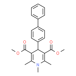 ChemSpider 2D Image | Dimethyl 4-(4-biphenylyl)-1,2,6-trimethyl-1,4-dihydro-3,5-pyridinedicarboxylate | C24H25NO4