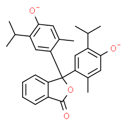 ChemSpider 2D Image | 4,4'-(3-Oxo-1,3-dihydro-2-benzofuran-1,1-diyl)bis(2-isopropyl-5-methylphenolate) | C28H28O4