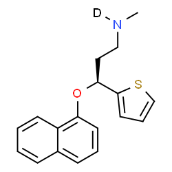 ChemSpider 2D Image | (3S)-N-Methyl-3-(1-naphthyloxy)-3-(2-thienyl)-1-propan(~2~H)amine | C18H18DNOS