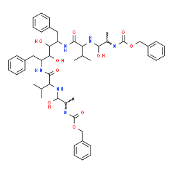 ChemSpider 2D Image | Dibenzyl [(2E,17E)-8,11-dibenzyl-3,9,10,16-tetrahydroxy-5,14-diisopropyl-6,13-dioxo-4,7,12,15-tetraazaoctadecane-2,17-diylidene]biscarbamate (non-preferred name) | C50H64N6O10