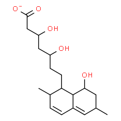 ChemSpider 2D Image | 3,5-Dihydroxy-7-(8-hydroxy-2,6-dimethyl-1,2,6,7,8,8a-hexahydro-1-naphthalenyl)heptanoate | C19H29O5