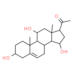 ChemSpider 2D Image | 3,11,15-Trihydroxypregn-5-en-20-one | C21H32O4