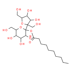 ChemSpider 2D Image | 2-[3,4-Dihydroxy-2,5-bis(hydroxymethyl)tetrahydro-2-furanyl]-3,4,5-trihydroxy-6-(hydroxymethyl)tetrahydro-2H-pyran-2-yl decanoate (non-preferred name) | C22H40O12