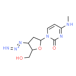 ChemSpider 2D Image | 1-[2,3-Dideoxy-3-(1,2-triazadien-2-ium-1-yl)pentofuranosyl]-4-(methylamino)-2(1H)-pyrimidinone | C10H15N6O3