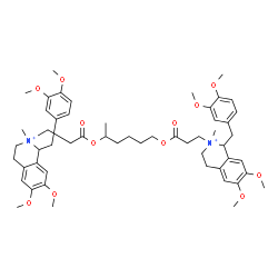 ChemSpider 2D Image | 2,2'-{1,5-Hexanediylbis[oxy(3-oxo-3,1-propanediyl)]}bis[1-(3,4-dimethoxybenzyl)-6,7-dimethoxy-2-methyl-1,2,3,4-tetrahydroisoquinolinium] | C54H74N2O12