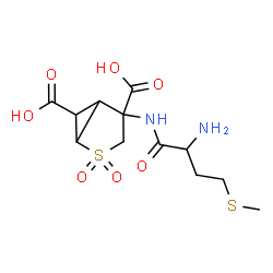 ChemSpider 2D Image | 4-(Methionylamino)-2-thiabicyclo[3.1.0]hexane-4,6-dicarboxylic acid 2,2-dioxide | C12H18N2O7S2
