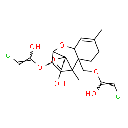 ChemSpider 2D Image | 3,15-Bis{[(E)-2-chloro-1-hydroxyvinyl]oxy}-12,13-epoxytrichothec-9-en-4-ol | C19H24Cl2O7