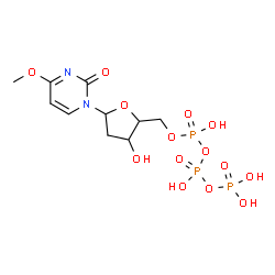 ChemSpider 2D Image | 1-[2-Deoxy-5-O-(hydroxy{[hydroxy(phosphonooxy)phosphoryl]oxy}phosphoryl)pentofuranosyl]-4-methoxy-2(1H)-pyrimidinone | C10H17N2O14P3