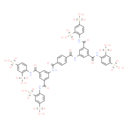 ChemSpider 2D Image | 4,4',4'',4'''-{1,4-Phenylenebis[carbonyliminobenzene-5,1,3-triylbis(carbonylimino)]}tetra(1,3-benzenedisulfonic acid) | C48H36N6O30S8