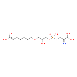 ChemSpider 2D Image | 3-[(7,7-Dihydroxy-6-hepten-1-yl)oxy]-2-hydroxypropyl 3,3-dihydroxy-2-iminopropyl hydrogen phosphate | C13H26NO10P