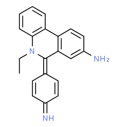 ChemSpider 2D Image | 5-Ethyl-6-(4-imino-2,5-cyclohexadien-1-ylidene)-5,6-dihydro-8-phenanthridinamine | C21H19N3